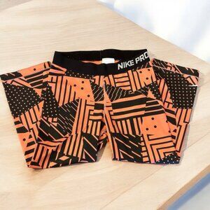 Nike Pro Dri-Fit Orange & Black EUC Capri Tights/Leggings